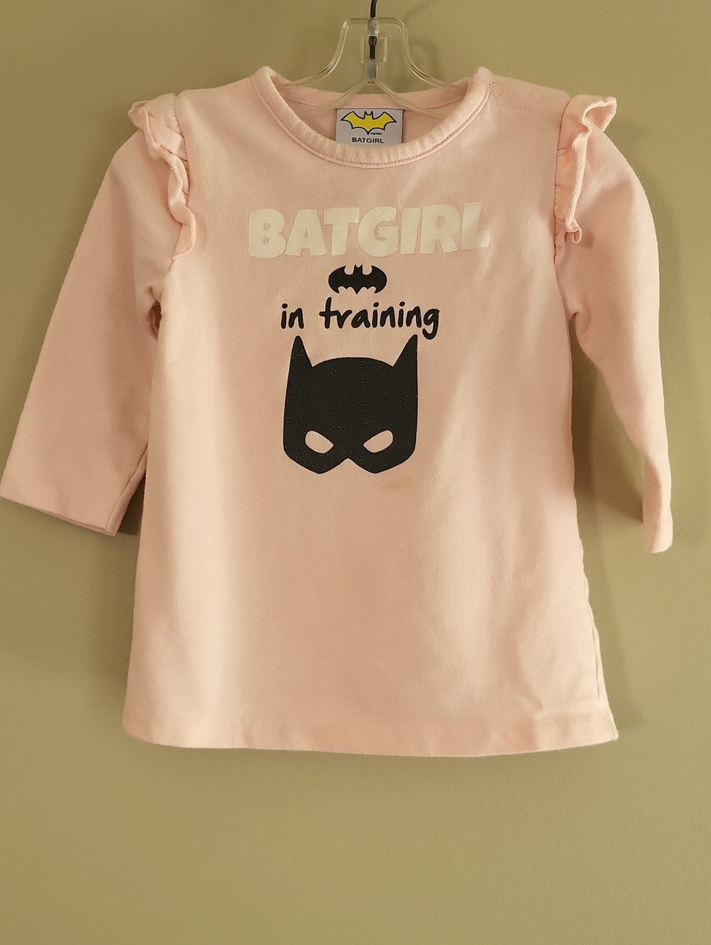 Batgirl 'in training' pink long sleeve dress